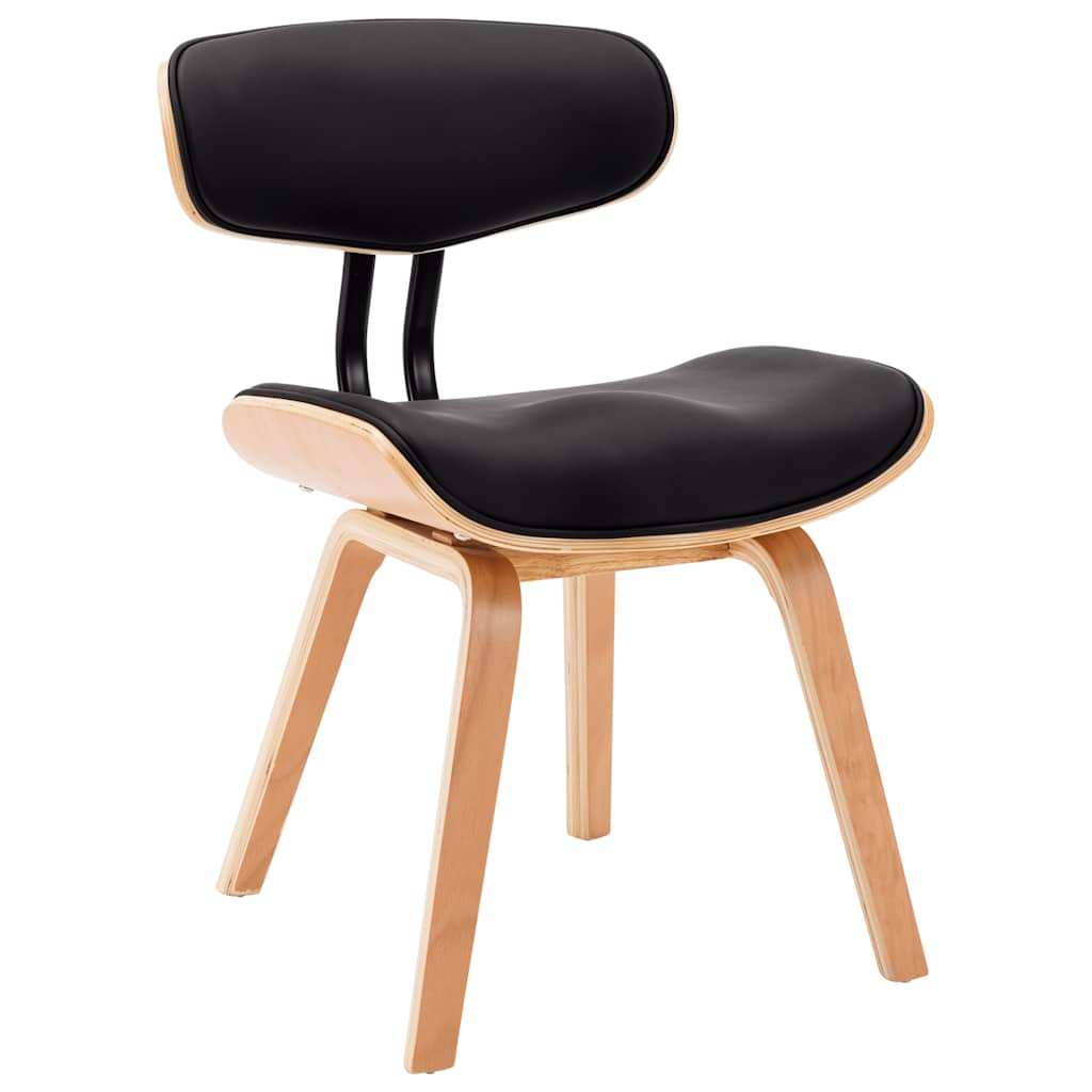 Vidaxl eetkamerstoelen 2 st gebogen hout en kunstleer