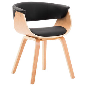 Vidaxl eetkamerstoel gebogen hout en kunstleer zwart