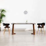 Vidaxl eetkamerstoelen 2 st kunstleer en gebogen hout zwart