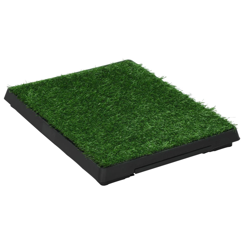 Vidaxl Toilettes pour animaux de compagnie 2 m avec récipient et herbe artificielle 63x50x7 cm vert