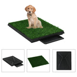 Vidaxl Pet Whyetets 2 STS con contenedor y hierba artificial 63x50x7 cm verde