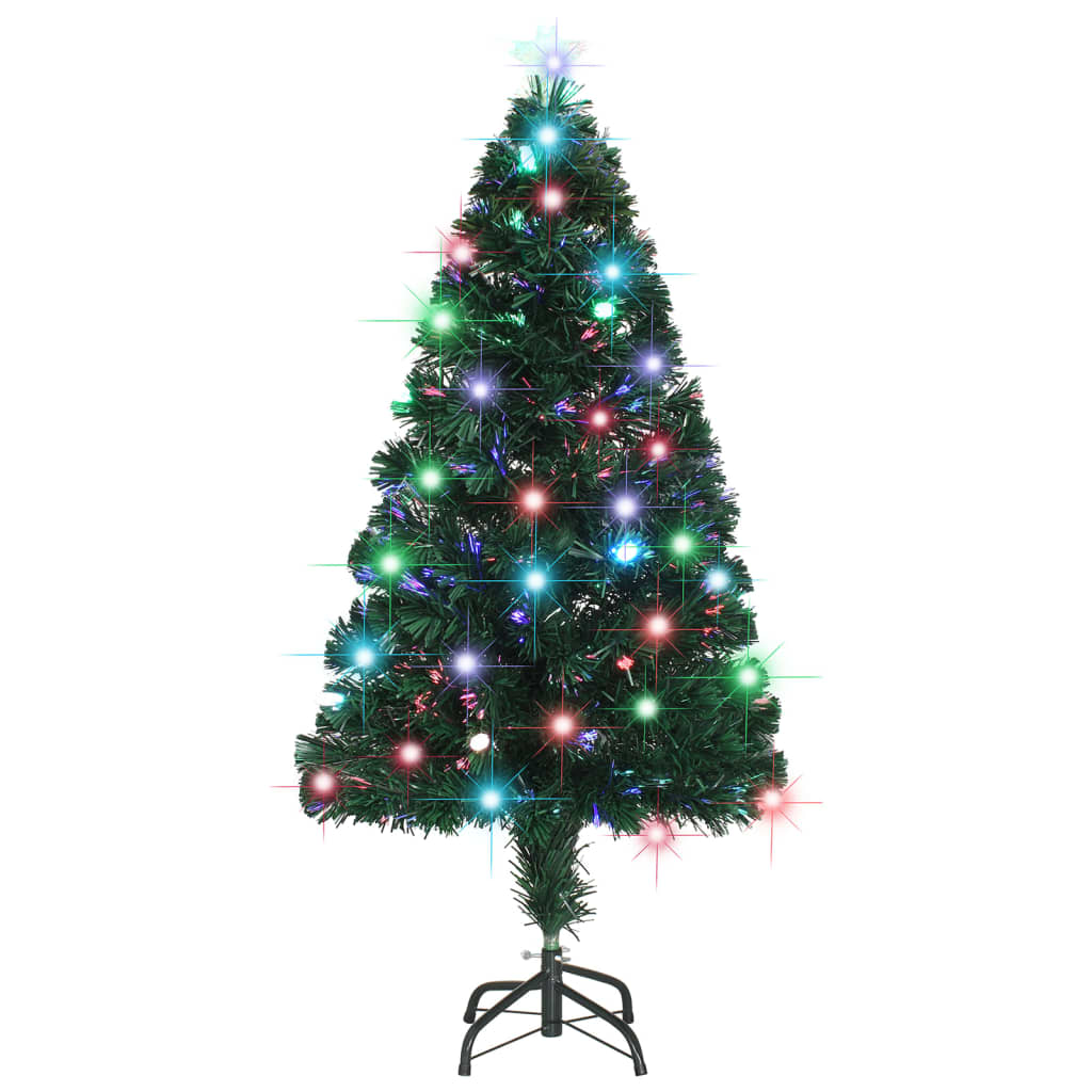 Arbre de Noël vidaxl avec LED et standard de fibre optique de 120 cm