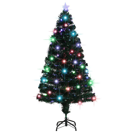 Vidaxl voorverlichte kerstboom met standaard en led 150 cm glasvezel