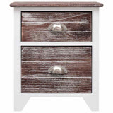 Vidaxl nachtkastje 38x28x45 cm paulowniahout bruin en wit
