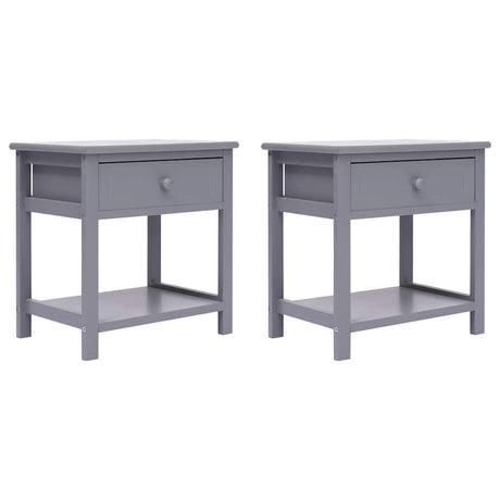 Vidaxl nachtkastje 2 st 40x29x42 cm paulowniahout grijs
