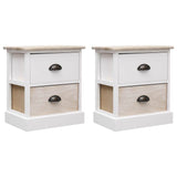 Vidaxl nachtkastjes 2 st 38x28x45 cm paulowniahout wit en naturel