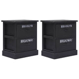 Vidaxl nachtkastjes 2 st 38x28x45 cm paulowniahout zwart