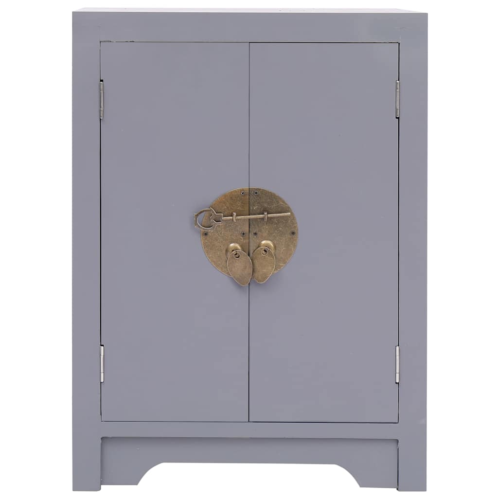 Vidaxl nachtkastje 38x28x52 cm paulowniahout grijs