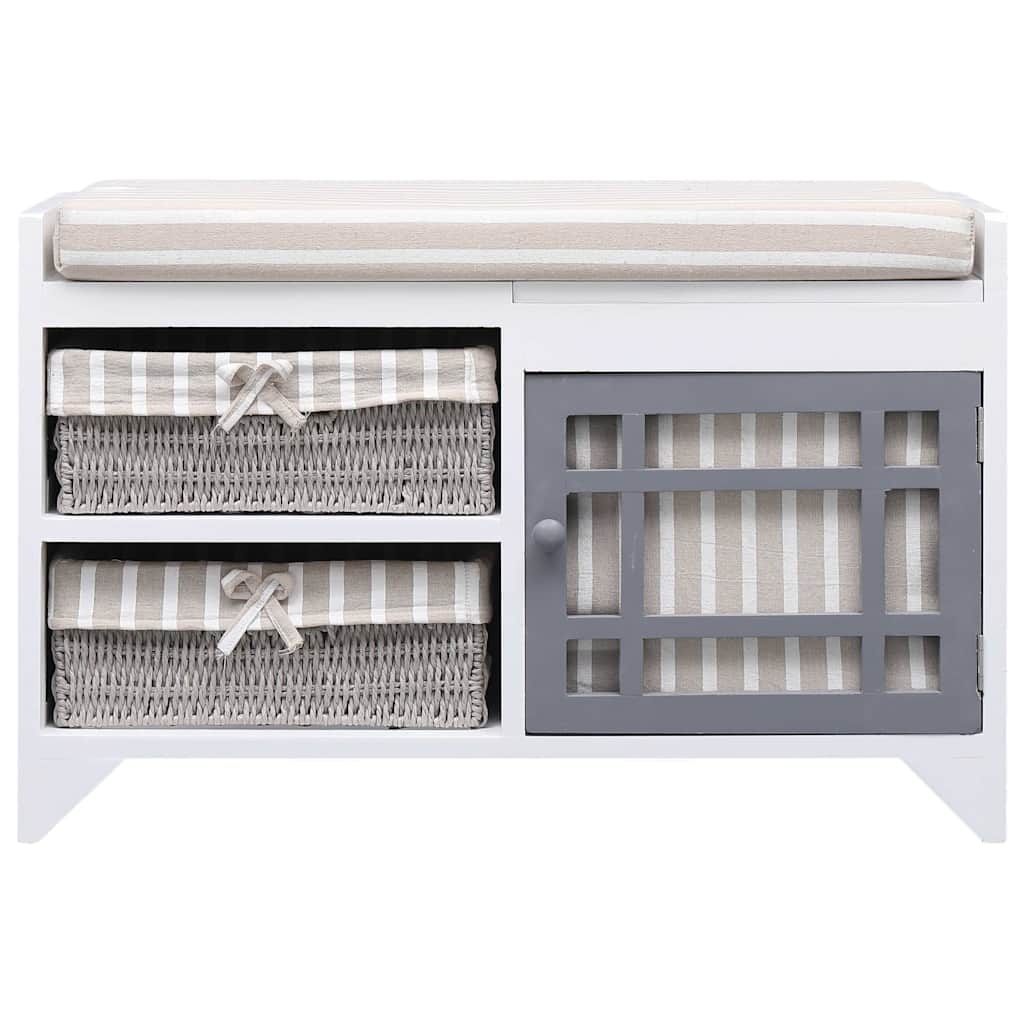 Vidaxl halbank 70x33,5x45 cm paulowniahout wit