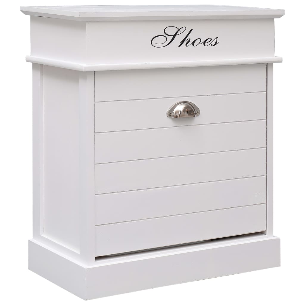 Gabinete de zapatos Vidaxl 50x28x58 cm Paulowniahout White