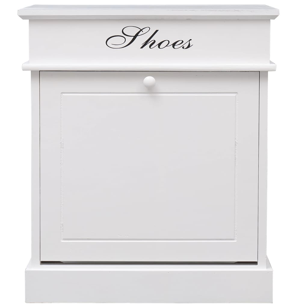 Vidaxl Cabinet da scarpe 50x28x58 cm Paulownahout bianco