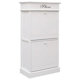 Vidaxl Shoe cabinet 50x28x98 cm Paulowniahout White