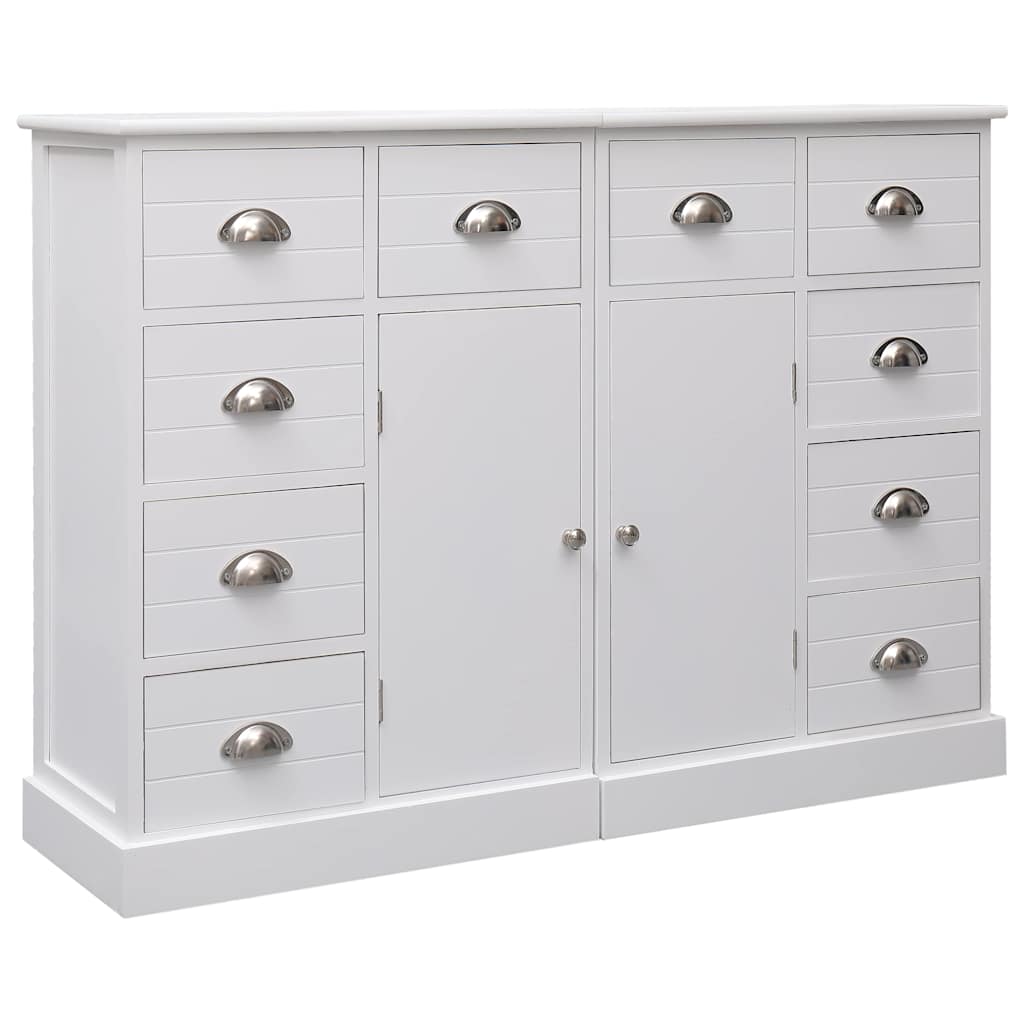 Vidaxl dressoir met 10 lades 113x30x79 cm hout wit