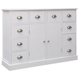 Vidaxl dressoir met 10 lades 113x30x79 cm hout wit