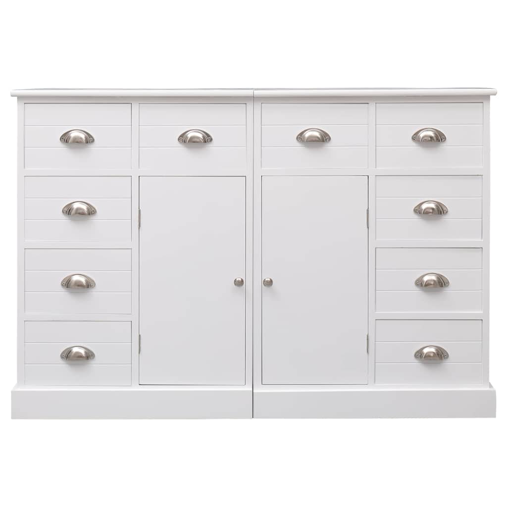 Vidaxl dressoir met 10 lades 113x30x79 cm hout wit