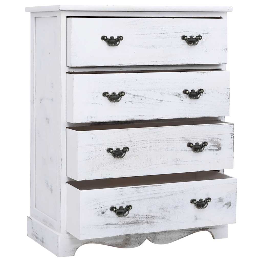 Vidaxl ladekast 60x30x75 cm hout wit