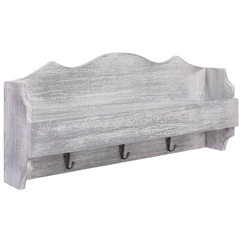 VidaXL wall coat rack 50x10x23 cm wood gray