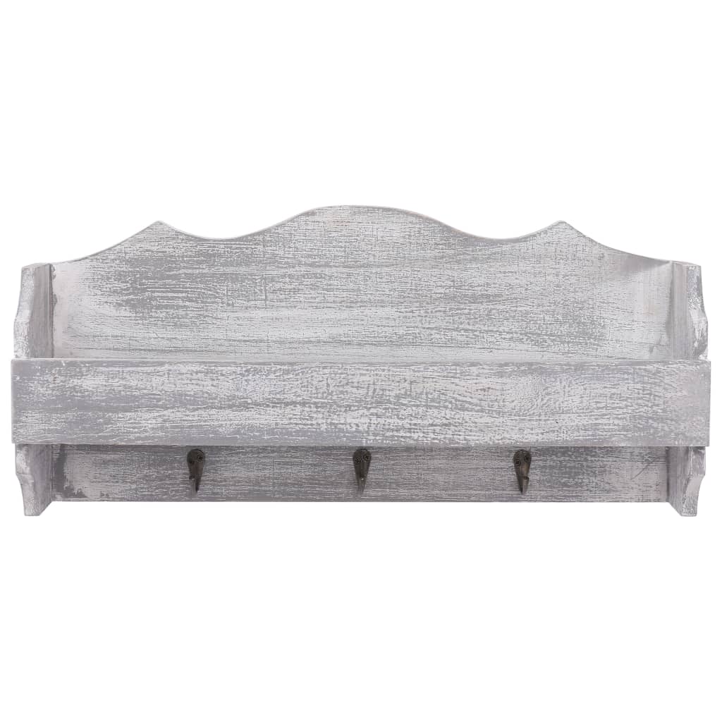 Rastrellino per parete Vidaxl 50x10x23 cm grigio in legno