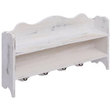 Vidaxl Mauer Mantel Rack 50x10x30 cm Holz wäiss