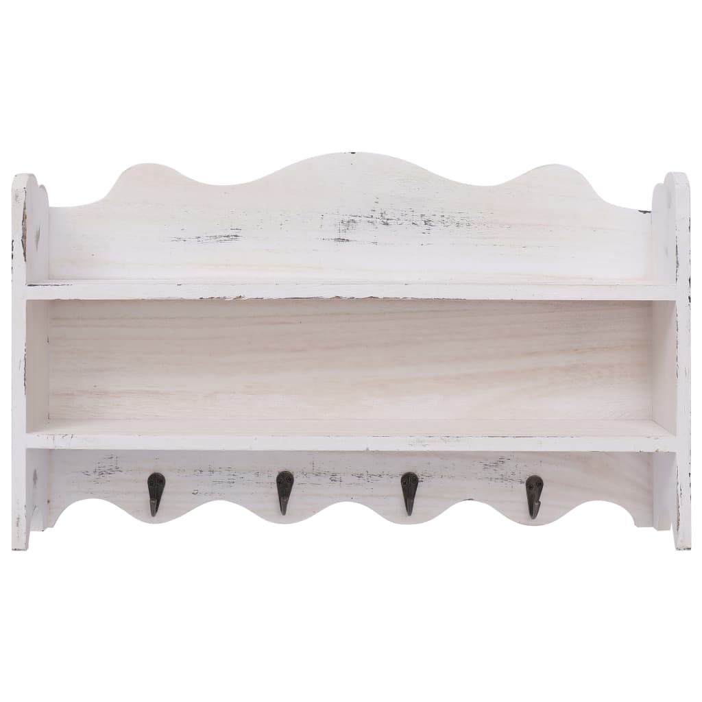 Vidaxl Mauer Mantel Rack 50x10x30 cm Holz wäiss