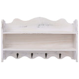 Vidaxl Mauer Mantel Rack 50x10x30 cm Holz wäiss