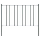 Vidaxl schuttingpaneel met palen gepoedercoat staal 1,81x0,75 m antraciet