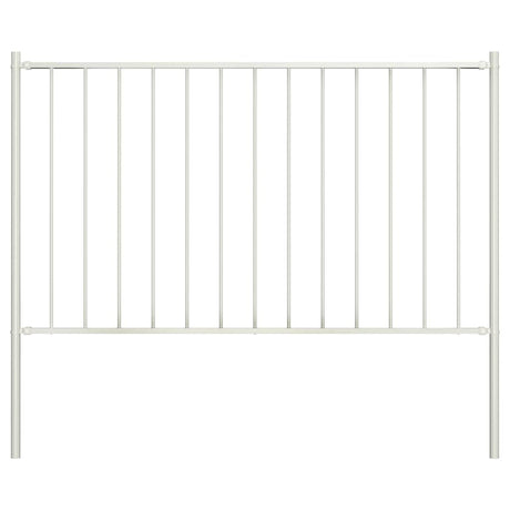 Vidaxl schuttingpaneel met palen gepoedercoat staal 1,81x1 m wit