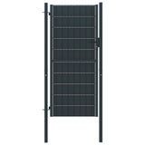 Vidaxl hekpoort pvc en staal 100x124 cm antraciet