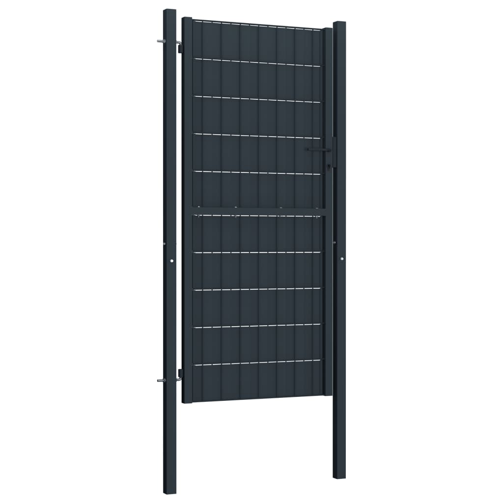 Vidaxl Port 100x124 CM PVC och stål Anthracite -färgad