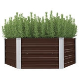 Vidaxl Planter surélevé 129x129x46 cm en acier galvanisé marron en acier