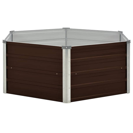 Vidaxl plantenbak verhoogd 129x129x46 cm gegalvaniseerd staal bruin