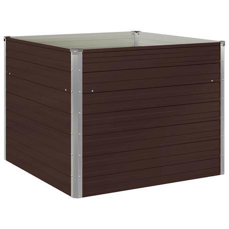 Vidaxl plantenbak verhoogd 100x100x77 cm gegalvaniseerd staal bruin
