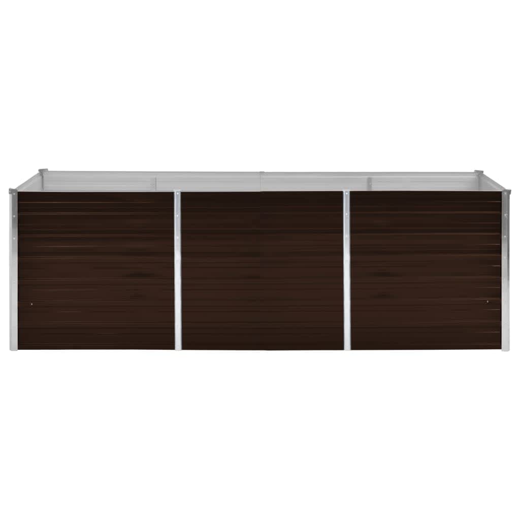 Vidaxl fioriera inserto 240x80x77 cm marrone galvanizzato