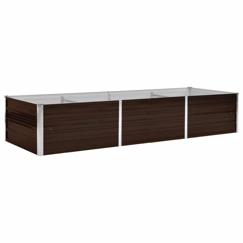 Vidaxl plantenbak verhoogd 240x80x45 cm gegalvaniseerd staal bruin
