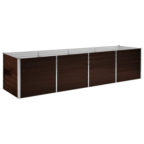 Vidaxl plantenbak verhoogd 320x80x77 cm gegalvaniseerd staal bruin
