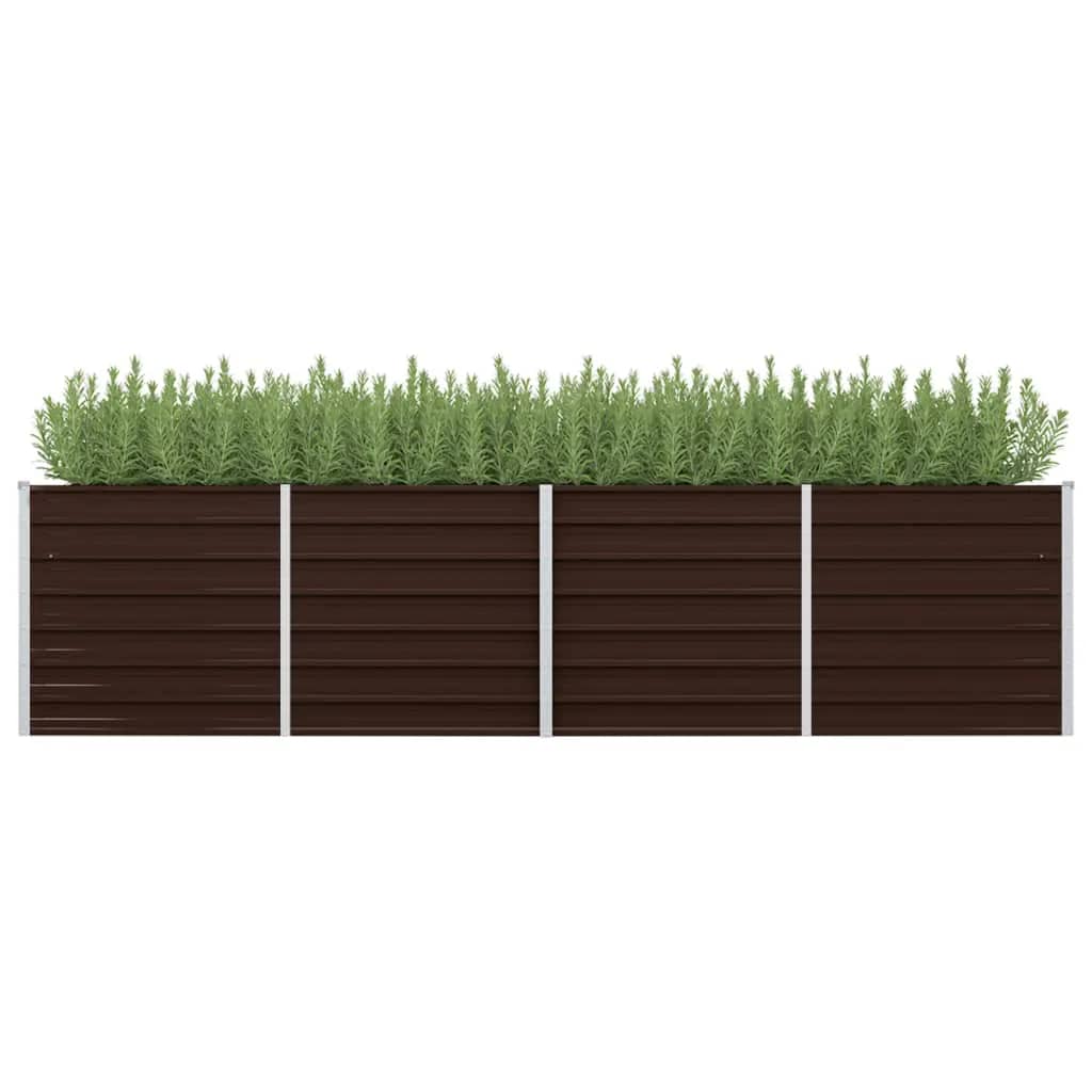 Vidaxl Planter infogad 320x80x77 cm galvaniserat stålbrunt