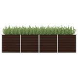 Planter vidaxl inséré 320x80x77 cm brun en acier galvanisé