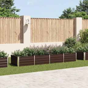Vidaxl plantenbak verhoogd 320x80x45 cm gegalvaniseerd staal bruin