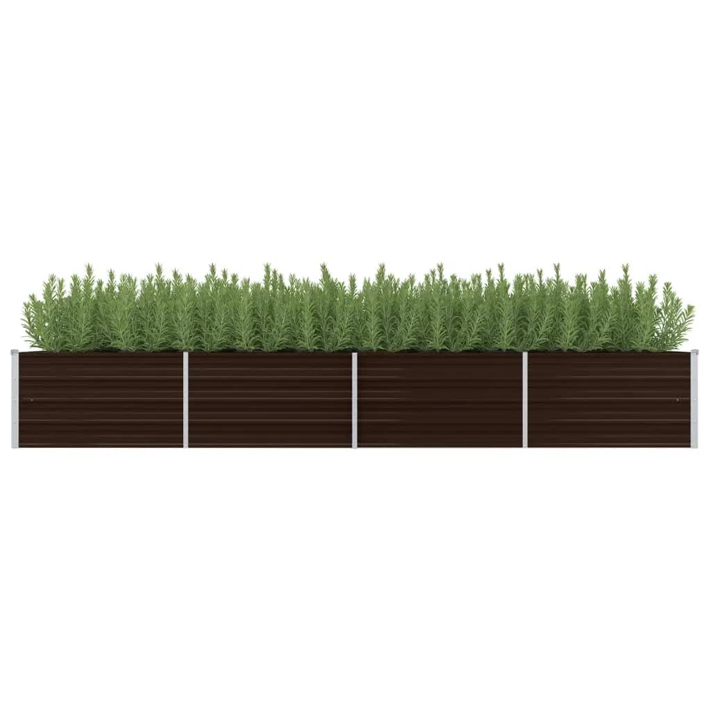 Planter vidaxl inséré 320x80x45 cm brun en acier galvanisé