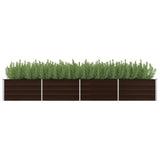 Vidaxl Planter infogad 320x80x45 cm Galvaniserat stålbrunt