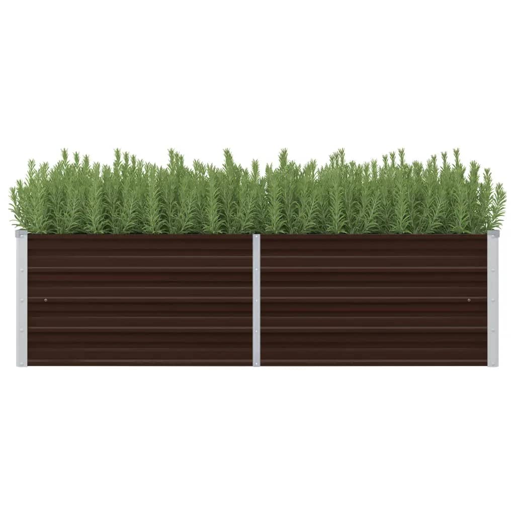 Vidaxl Planter surélevé 160x40x45 cm en acier galvanisé brun