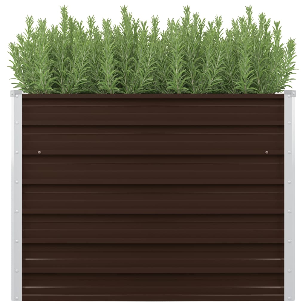 Vidaxl Planter hevet 100x40x77 cm galvanisert stålbrun