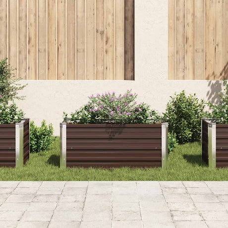 Vidaxl plantenbak verhoogd 100x40x45 cm gegalvaniseerd staal bruin