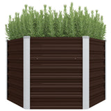 Vidaxl Planter zvedl 129x129x77 cm galvanizovanou ocelovou hnědou