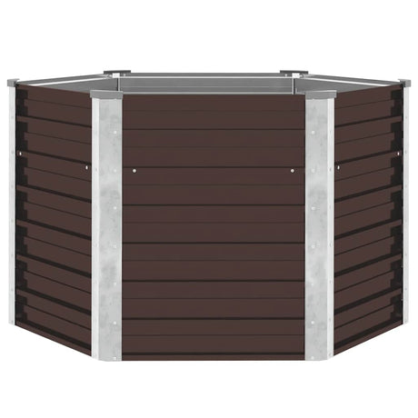 Vidaxl plantenbak verhoogd 129x129x77 cm gegalvaniseerd staal bruin
