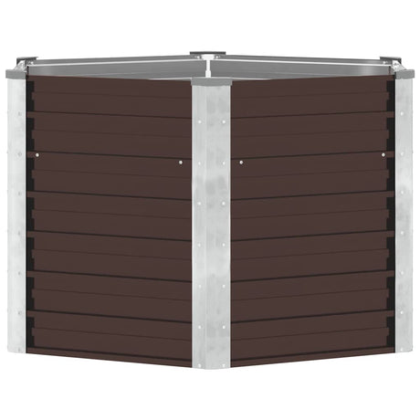 Vidaxl plantenbak verhoogd 129x129x77 cm gegalvaniseerd staal bruin