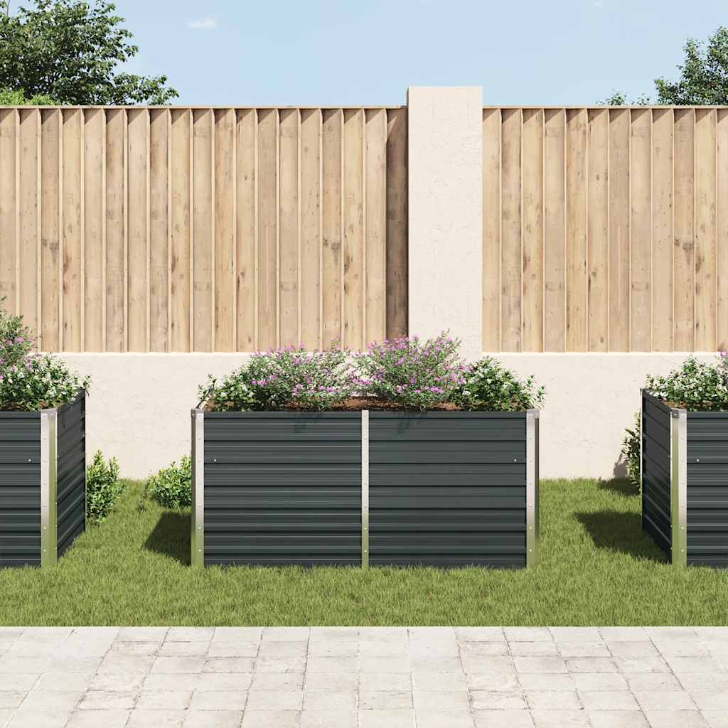Vidaxl plantenbak verhoogd 160x80x77 cm gegalvaniseerd staal antraciet