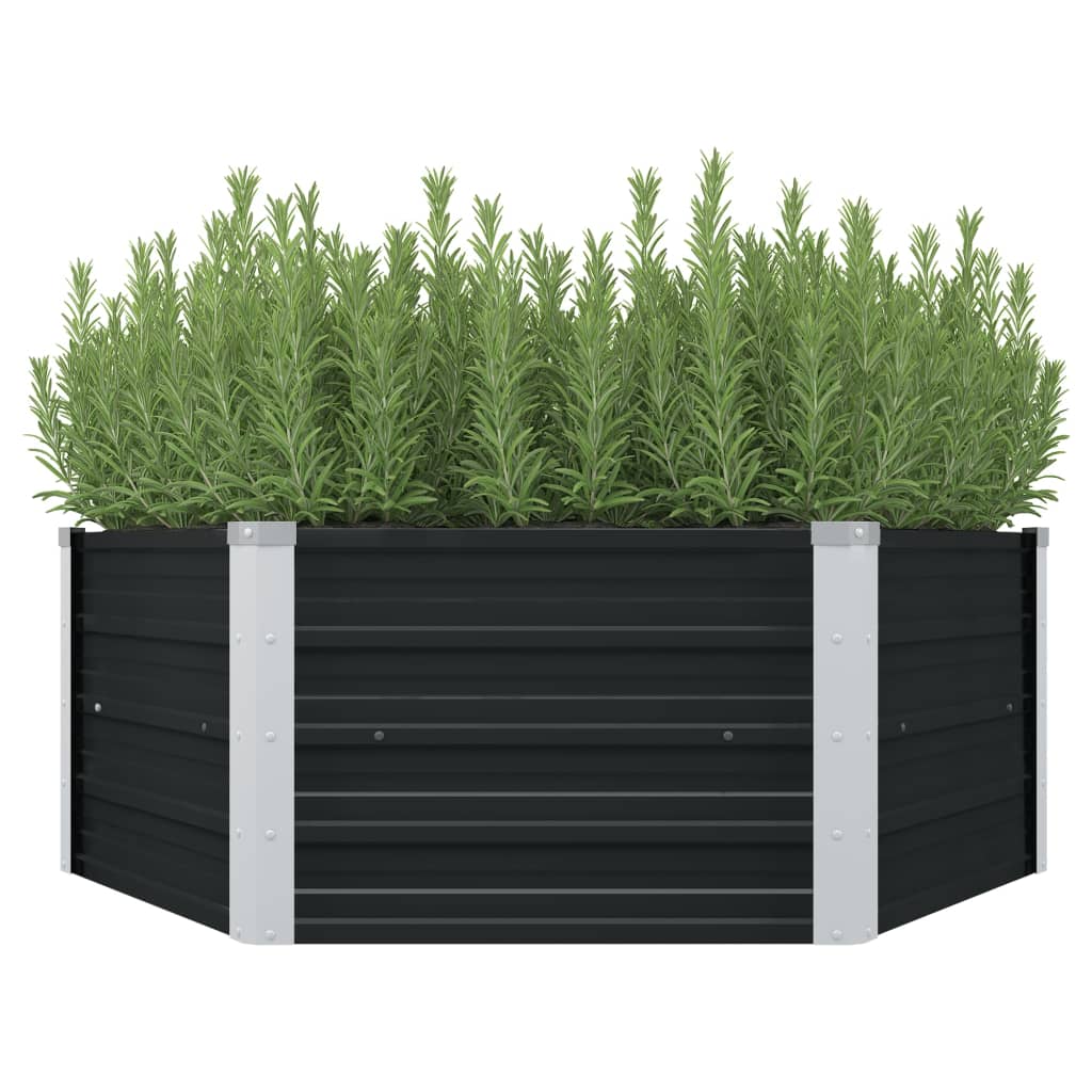 Vidaxl Planter hævet 129x129x45cm galvaniseret stål antracit