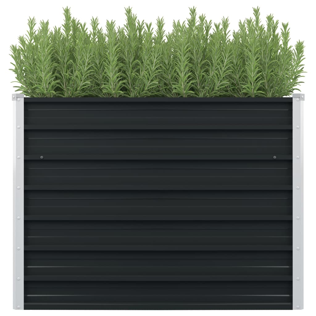 VidaXL Planter Insented 100x100x77cm Galvanized Steel Anthracite