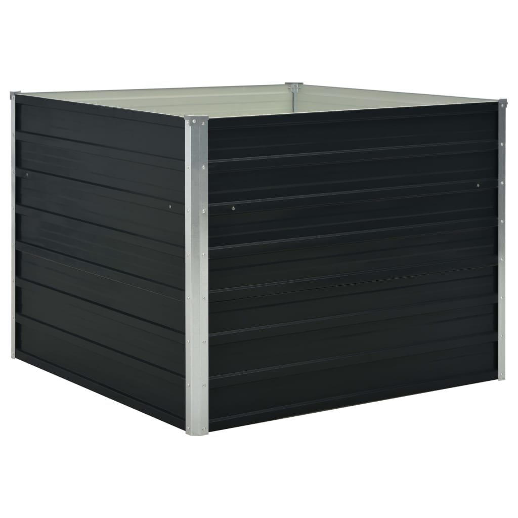 Vidaxl Planter insensible 100x100x77cm anthracite en acier galvanisé